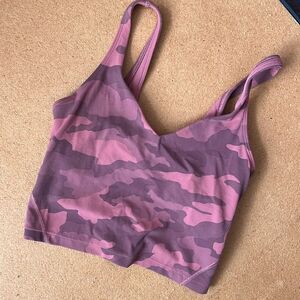 LULULEMON Pink Mauve Red Camo Align Bra Size 2